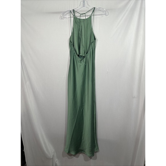 NWD Know One Cares [ Small ] Satin Bias Cut Maxi Dress in Green #7119 - Picture 14 of 16
